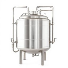 Tanque de processo em aço inox com tubulações